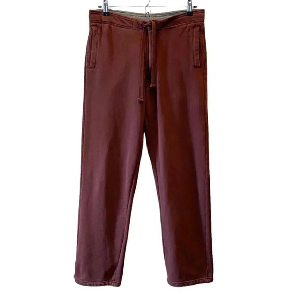 Roots Sweatpants Straight Leg Track Pants  Fleece Joggers Burgundy Size XS - Picture 1 of 16